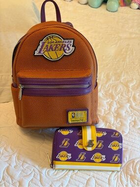Loungefly Los Angeles Lakers Mini Backpack & Wallet
